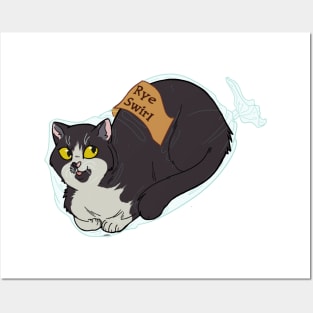 Catloaf: Rye Swirl (Tuxedo, L variant) Posters and Art